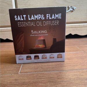 Salking Salt Lamp & Flame Essential Oil Diffuser